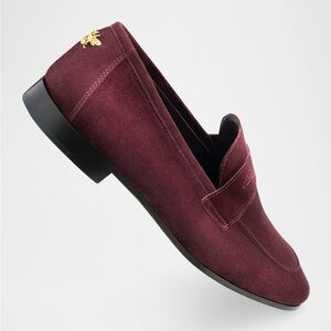 $810 Bougeotte Flaneur Suede Women's Loafers in Bordeaux